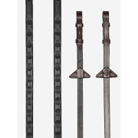 Rênes Magna Grip Rubber LeMieux Noir / argenté Rênes Magna Grip Rubber LeMieux Noir / argenté