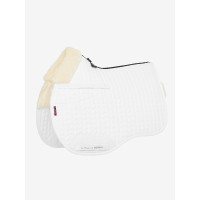 Tapis de selle LeMieux Square mixte doublé sur la moitié en Merino+ Blanc / naturel