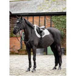 Tapis de selle LeMieux Square mixte doublé sur la moitié en Merino+ Blanc / naturel