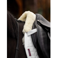 Tapis de selle LeMieux Square mixte doublé sur la moitié en Merino+ Blanc / naturel