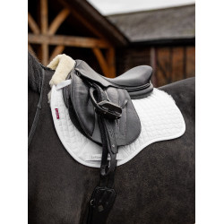 Tapis de selle LeMieux Square mixte doublé sur la moitié en Merino+ Blanc / naturel