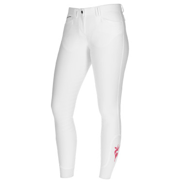 Broek Janne x PinkRibbon full grip dames Covalliero Wit