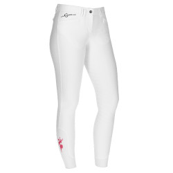 Pantalon Janne x PinkRibbon fond intégral grip femme Covalliero Blanc Pantalon Janne x PinkRibbon fond intégral grip femme Covalliero Blanc