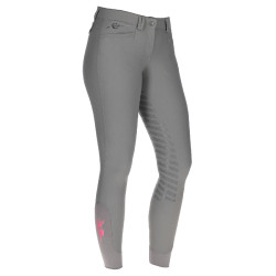 Pantalon Janne x PinkRibbon fond intégral grip femme Covalliero Graphite Gris