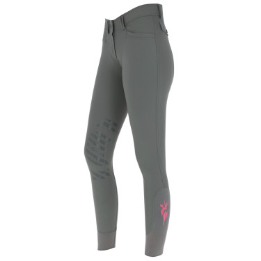 Pantalon Janne x PinkRibbon grip genoux femme Covalliero Graphite Gris