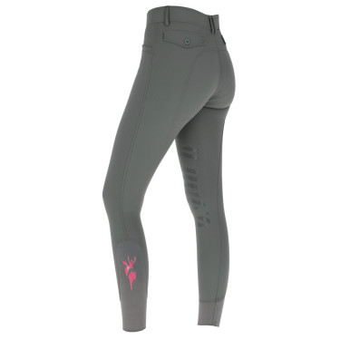Pantalon Janne x PinkRibbon grip genoux femme Covalliero Graphite Gris