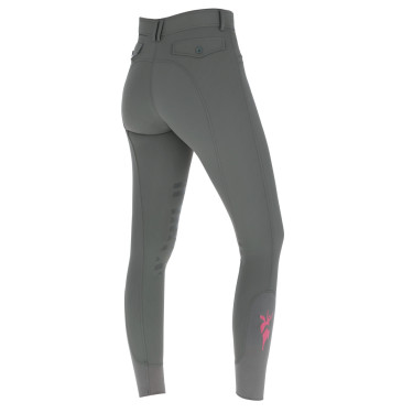 Pantalon Janne x PinkRibbon grip genoux femme Covalliero Graphite Gris