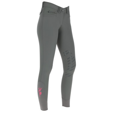 Pantalon Janne x PinkRibbon grip genoux femme Covalliero Graphite Gris