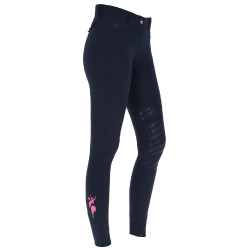 Pantalon Janne x PinkRibbon grip genoux femme Covalliero Marine foncé Bleu
