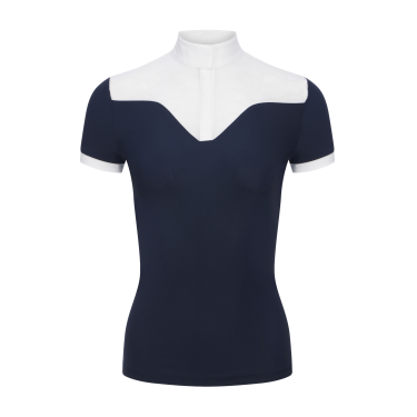 Wedstrijdpolo Emily LeMieux korte mouwen Marine oud model