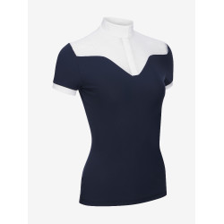 Wedstrijdpolo Emily LeMieux korte mouwen Marine oud model Marineblauw