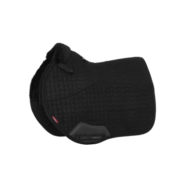 LeMieux Merino+ Gevoerde Suede EuroJump Square Schokdempend Zadeldek