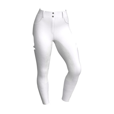 Pantalon LeMieux Lottie fond intégral suédine Blanc Pantalon LeMieux Lottie fond intégral suédine Blanc