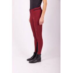 Pantalon d'équitation Easy rider Queen Diamond Fond silicone grip Grenade Rose