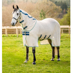 Horseware Amigo Bug Buster vliegendeken Wit krijt / marine / nevel