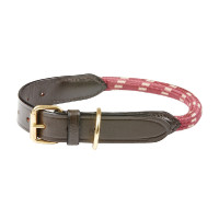 Halsband voor hond Weatherbeeta leer en touw Bordeaux / bruin Halsband voor hond Weatherbeeta leer en touw Bordeaux / bruin
