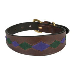 Collier pour chien Weatherbeeta cuir Polo Lurcher Marron beaufort / rose / bleu sarcelle Collier pour chien Weatherbeeta cuir Polo Lurcher Marron beaufort / rose / bleu sarcelle