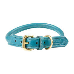 Collier pour chien Weatherbeeta cuir rond Bleu sarcelle