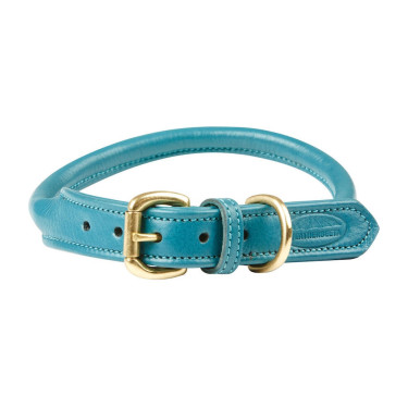 Halsband voor honden Weatherbeeta rond leer Blauwgroen
