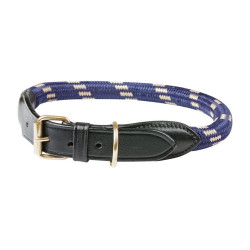 Halsband voor hond Weatherbeeta leer en touw Bruin / marineblauw Halsband voor hond Weatherbeeta leer en touw Bruin / marineblauw