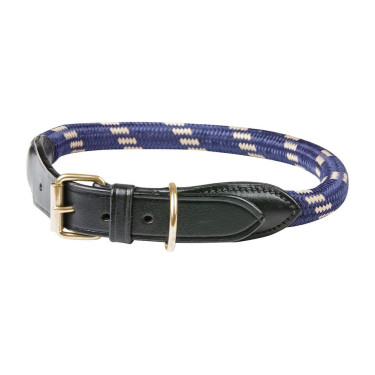 Halsband voor hond Weatherbeeta leer en touw Bruin / marineblauw Halsband voor hond Weatherbeeta leer en touw Bruin / marineblauw