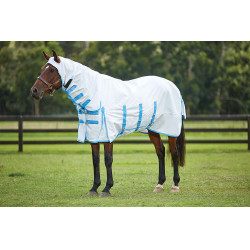 Couverture anti-dermite Weatherbeeta ComFiTec Blanc / bleu Couverture anti-dermite Weatherbeeta ComFiTec Blanc / bleu