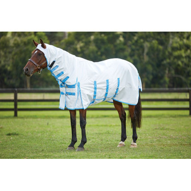 Couverture anti-dermite Weatherbeeta ComFiTec Blanc / bleu Couverture anti-dermite Weatherbeeta ComFiTec Blanc / bleu