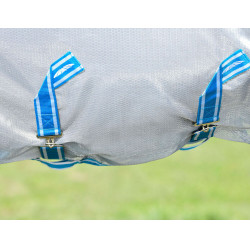 Couverture anti-mouches Combo Weatherbeeta ComFiTec Hexi Shield Argent / bleu marine