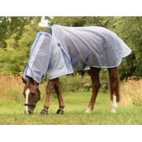 Couverture anti-mouches WeatherBeeta ComFiTec Ripshield Plus Blanc / bleu Couverture anti-mouches WeatherBeeta ComFiTec Ripshield Plus Blanc / bleu