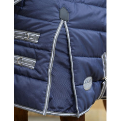 Couverture d'écurie Weatherbeeta Combo Channel Quilt II Bleu foncé / gris / blanc