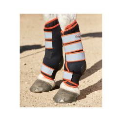 Guêtres de repos renforcées Weatherbeeta Therapy-Tec Noir / argent / rouge Guêtres de repos renforcées Weatherbeeta Therapy-Tec Noir / argent / rouge