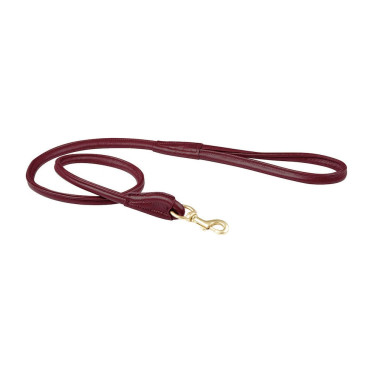 Laisse pour chien Weatherbeeta cuir rond Bordeaux