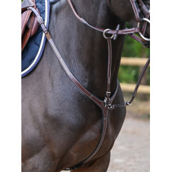 Collier de chasse Clincher et martingale Jump'In One Premium Havane Marron