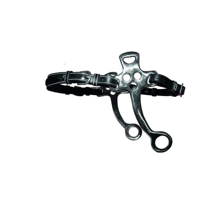 Hackamore Jump'In cuir branches courtes et plates Hackamore Jump'In cuir branches courtes et plates