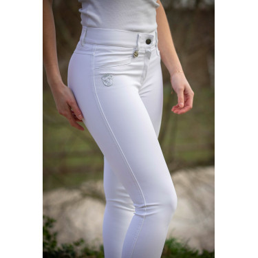 Pantalon d'équitation femme Jump'In Super X Blanc