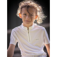 Polo de concours Jump'In manches courtes Charlie Blanc Polo de concours Jump'In manches courtes Charlie Blanc