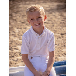 Polo de concours Jump'In manches courtes Gaston Blanc Polo de concours Jump'In manches courtes Gaston Blanc
