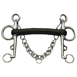 Pelham mors van hard rubber Mullen Korsteel Pelham mors van hard rubber Mullen Korsteel