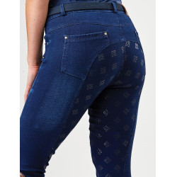 Dublin denim damesbroek Shona Full Grip Silicone Print Lichtblauw denim Marineblauw Dublin denim damesbroek Shona Full Grip Silicone Print Lichtblauw denim Marineblauw