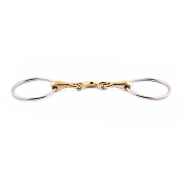 Mors 2 anneaux 70 mm Jump'In double brisure et passage de langue Mors 2 anneaux 70 mm Jump'In double brisure et passage de langue