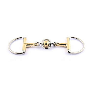 Mors à olives Jump'In double brisure inox et boule en german silver Mors à olives Jump'In double brisure inox et boule en german silver