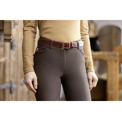 Pantalon HKM Marrakesh fond 1/1 en silicone Marron foncé Pantalon HKM Marrakesh fond 1/1 en silicone Marron foncé