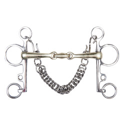 Pelham van nieuwzilver HKM 16 mm, ketting 7 cm Pelham van nieuwzilver HKM 16 mm, ketting 7 cm