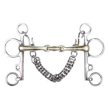 Pelham van nieuwzilver HKM 16 mm, ketting 7 cm Pelham van nieuwzilver HKM 16 mm, ketting 7 cm
