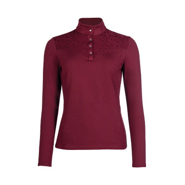 T-Shirt fonctionnel HKM Berry Lace Rouge foncé