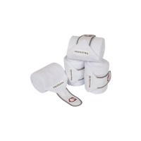Bandes de polo respirantes poney Trim par 4 Equestro Blanc / rouge / gris Bandes de polo respirantes poney Trim par 4 Equestro Blanc / rouge / gris