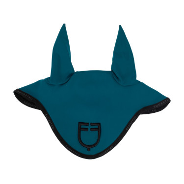Bonnet anti-mouches en tissu technique avec logo GP Equestro Pétrol / noir Bleu