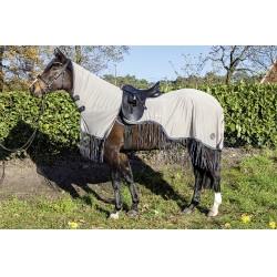 Couverture anti-mouches Fringes Stylec.amovible HKM Argenté / gris Couverture anti-mouches Fringes Stylec.amovible HKM Argenté / gris