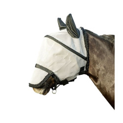 Masque anti-mouches protection naseaux détachable HKM Argenté / noir Masque anti-mouches protection naseaux détachable HKM Argenté / noir