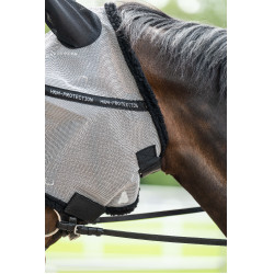 Masque anti-mouches protection naseaux détachable HKM Argenté / noir Masque anti-mouches protection naseaux détachable HKM Argenté / noir